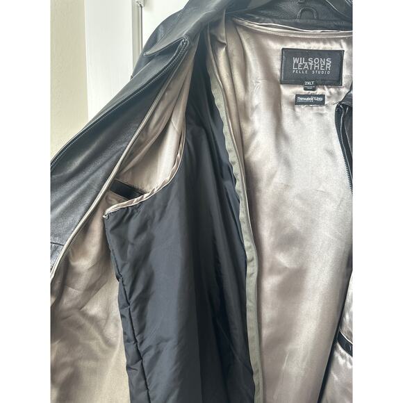 Wilsons Leather Pelle Studio Jacket Black Thinulate Ultra Soft Men's Tall 2XLT - Picture 8 of 14